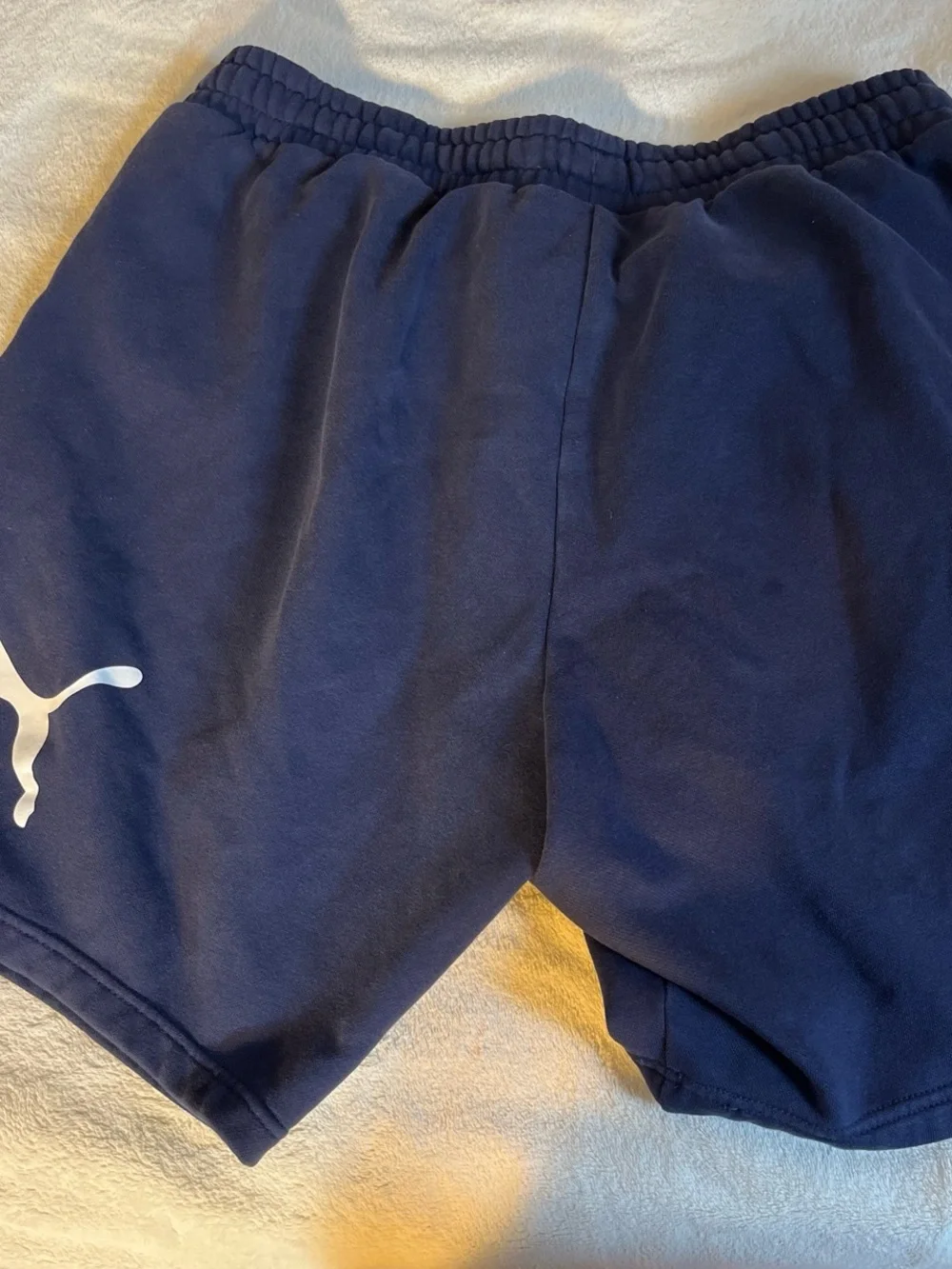 Puma Navy Athletic Shorts with White Logo